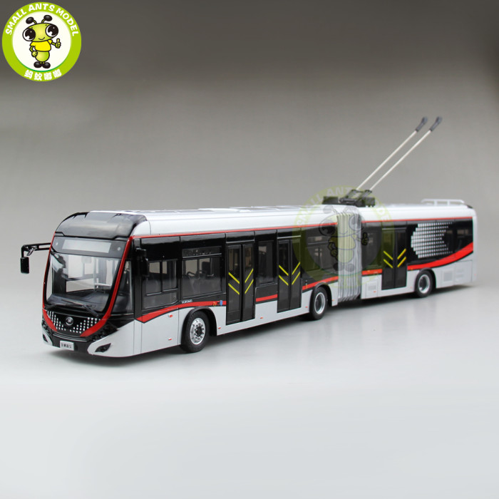 1/42 YuTong Bus ZK5180A City Bus Trolleybus Articulated bus Diecast Bus Model Gift Collection Hobby