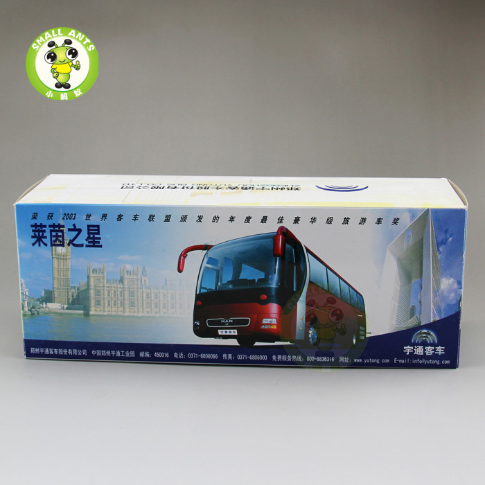 1/43 MAN Lion's Star Yutong ZK6120R41 Diecast Bus Coach Model Car Toys Kids Gifts