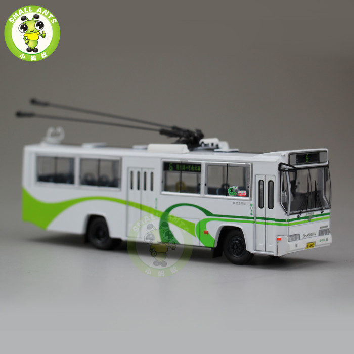 1/76 ShangHai Brand Trolleybus Bus Diecast Bus Car Model Toys Kids Gifts