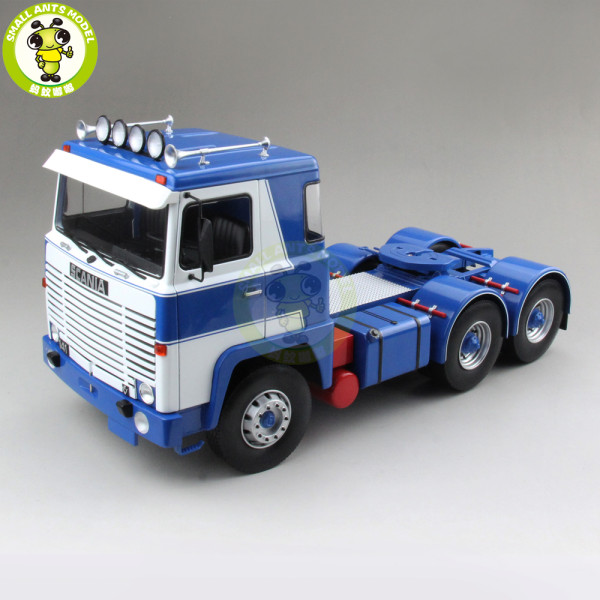 1/18 Scania Lbt 141 Tractor Truck Asg 3-Assi 1976 ROAD-KINGS Diecast Car Truck Model Toys for kids Gift Blue & White