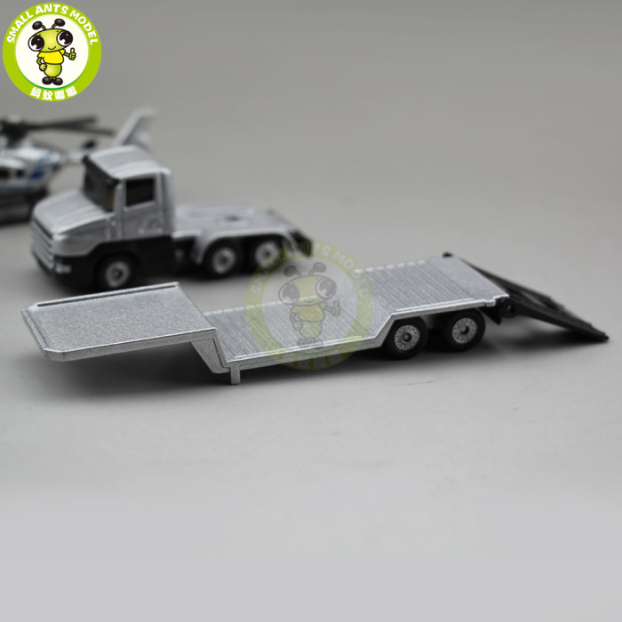 SIKU 1610 1611 1613 1616 Truck Trailer Low Loader with Excavator Bulldozer Yacht Helicopter Diecast Car Model Toys for kids gift