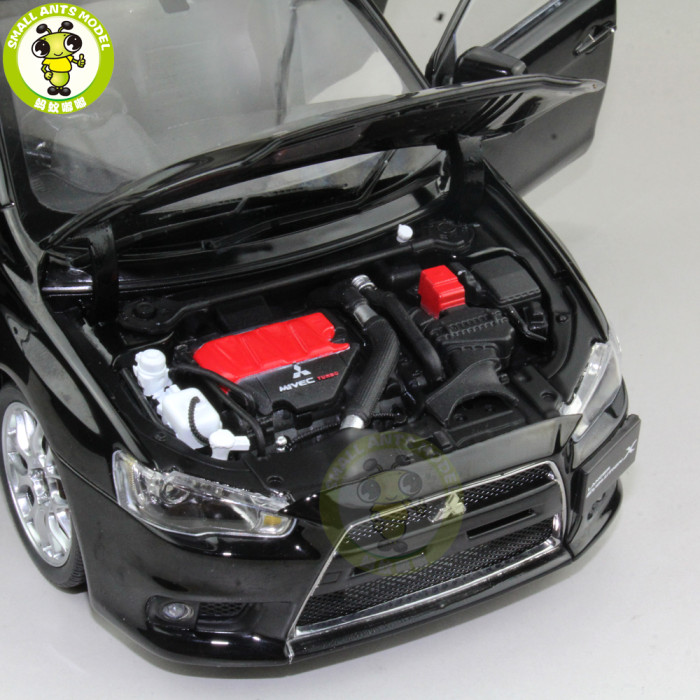1/18 Mitsubishi Lancer EVO-X EVO X 10 BBS Right Steering Wheel RHD Diecast Metal Car Model Toy Boy Girl Gift Collection Black