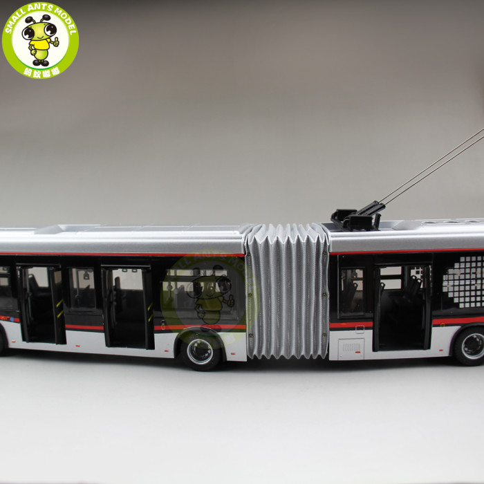 1/42 YuTong Bus ZK5180A City Bus Trolleybus Articulated bus Diecast Bus Model Gift Collection Hobby