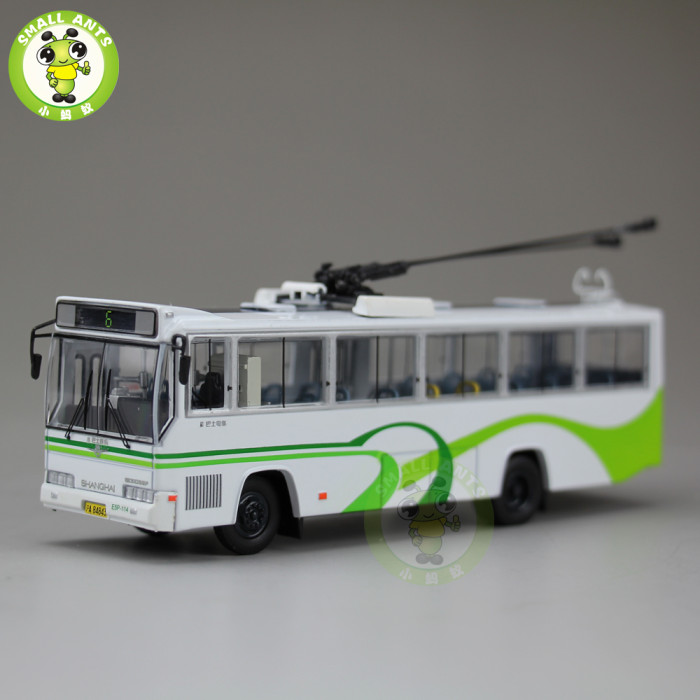 1/76 ShangHai Brand Trolleybus Bus Diecast Bus Car Model Toys Kids Gifts