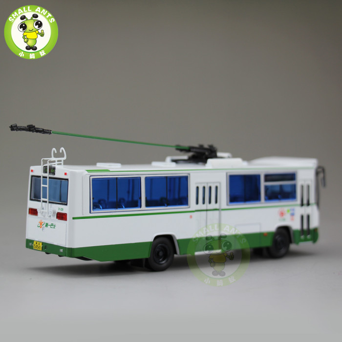 1/76 ShangHai Brand Trolleybus Bus Diecast Bus Car Model Toys Kids Gifts
