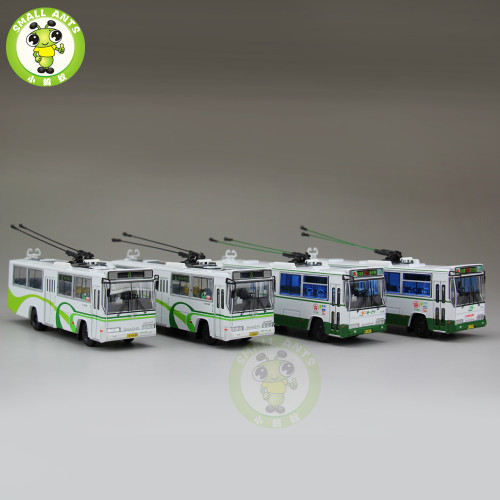 1/76 ShangHai Brand Trolleybus Bus Diecast Bus Car Model Toys Kids Gifts