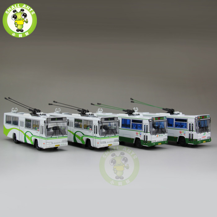 1/76 ShangHai Brand Trolleybus Bus Diecast Bus Car Model Toys Kids Gifts