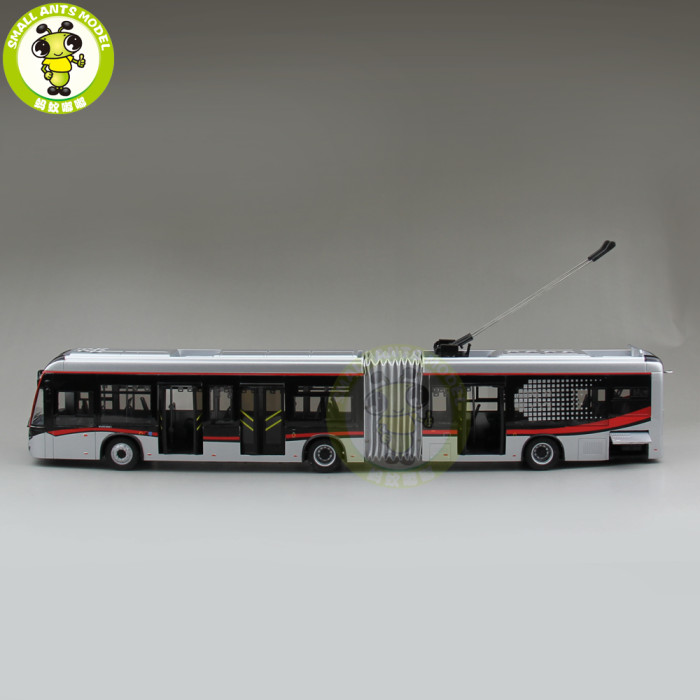 1/42 YuTong Bus ZK5180A City Bus Trolleybus Articulated bus Diecast Bus Model Gift Collection Hobby