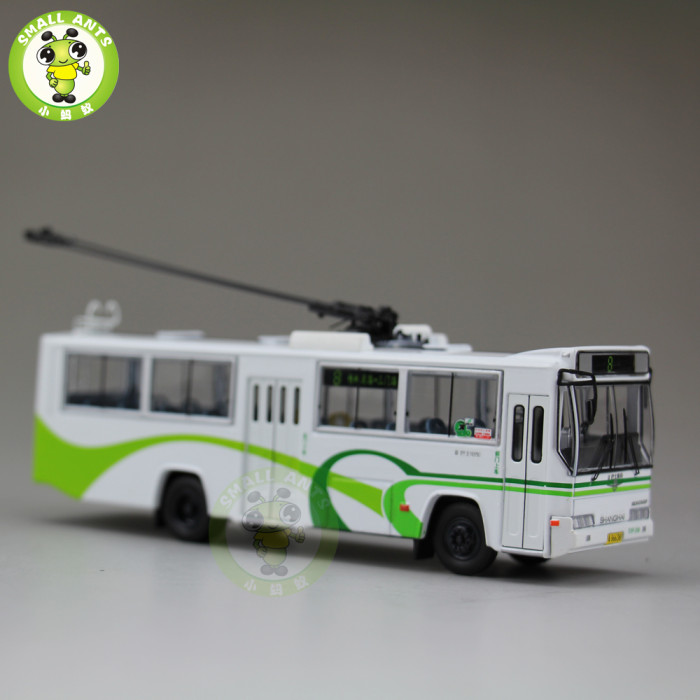 1/76 ShangHai Brand Trolleybus Bus Diecast Bus Car Model Toys Kids Gifts