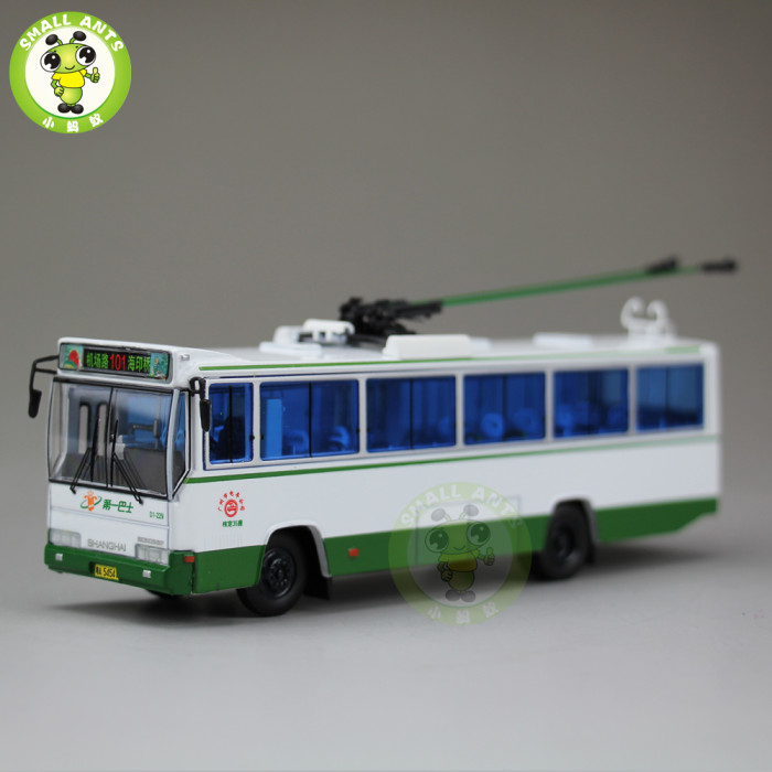 1/76 ShangHai Brand Trolleybus Bus Diecast Bus Car Model Toys Kids Gifts