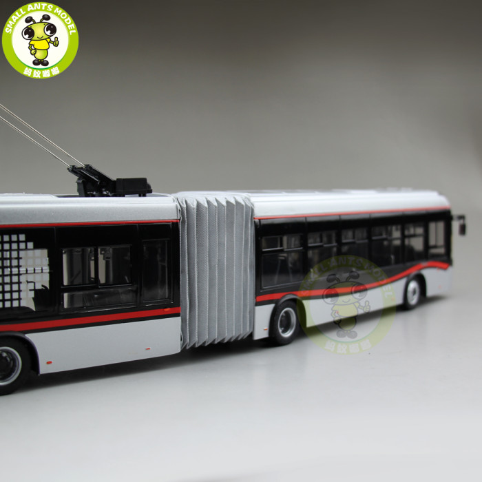 1/42 YuTong Bus ZK5180A City Bus Trolleybus Articulated bus Diecast Bus Model Gift Collection Hobby