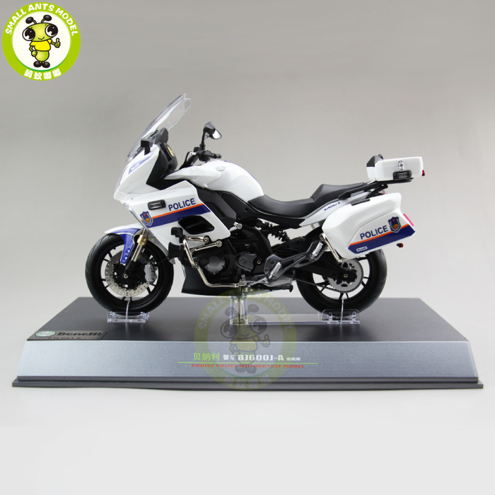 1/10 LCD Benelli BJ600J-A Cruise Police Motorcycle Car Diecast Motorcycle Car model Toys Kids Boy Girl Gift sound and lighting