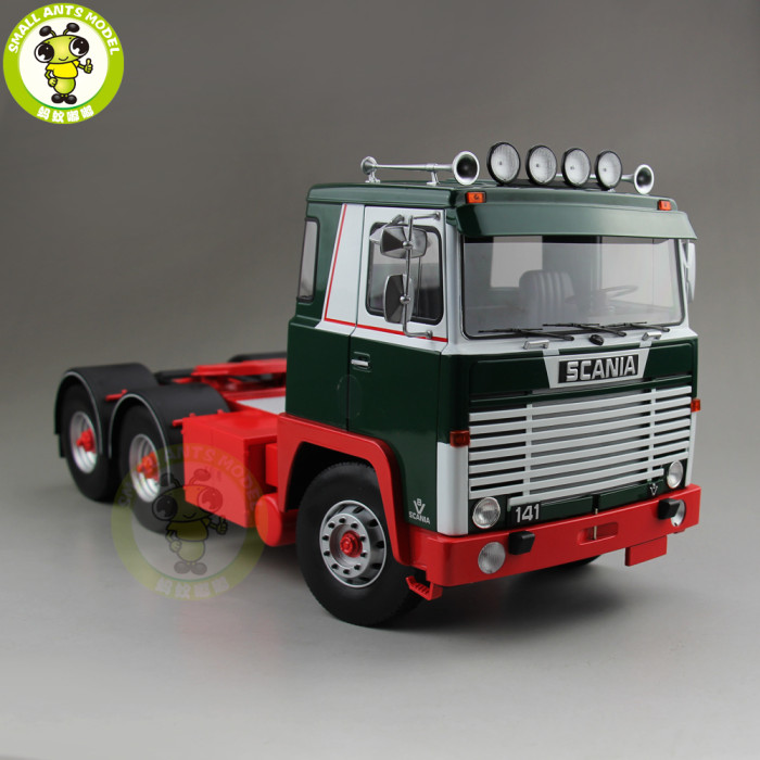 1/18 Scania Lbt 141 Tractor Truck Asg 3-Assi 1976 ROAD-KINGS RK180011 Diecast Car Truck Model Toys for kids Gift Green & Red