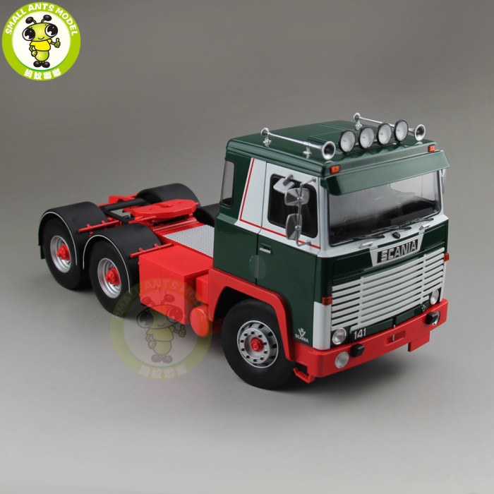 1/18 Scania Lbt 141 Tractor Truck Asg 3-Assi 1976 ROAD-KINGS RK180011 Diecast Car Truck Model Toys for kids Gift Green & Red