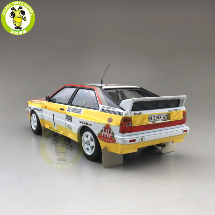 1/18 HB AUDI Team QUATTRO 1984 #1 winner Rally Diecast Car Model Toys gifts