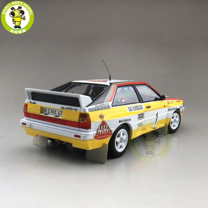 1/18 HB AUDI Team QUATTRO 1984 #1 winner Rally Diecast Car Model Toys gifts