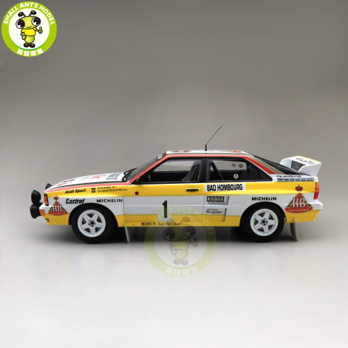 1/18 HB AUDI Team QUATTRO 1984 #1 winner Rally Diecast Car Model Toys gifts