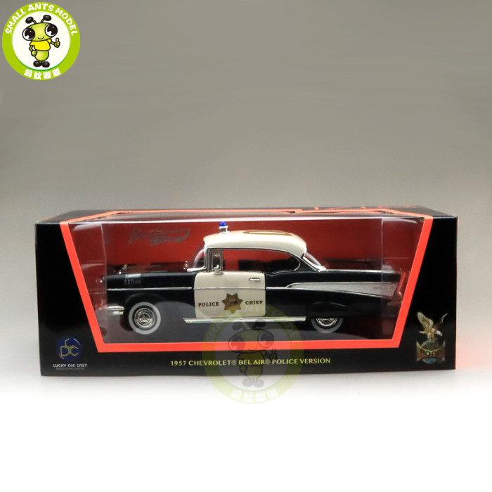 1/18 1957 Chevrolet BEL AIR Police Version Road Signature Diecast Model Car Toys