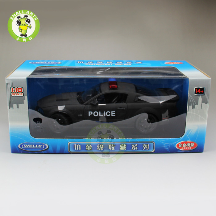 1/18 Welly Ford Mustang Saleen S281 Police Car Diecast Model Car Toys Kids Gifts