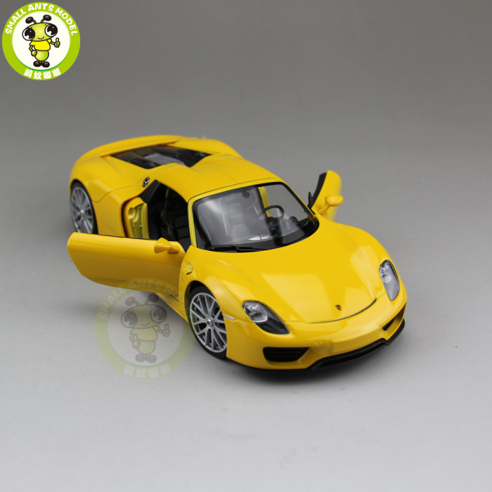 1/24 Porsche 918 SPYDER Closed Top Welly Diecast Model Car Toys Kids Gifts