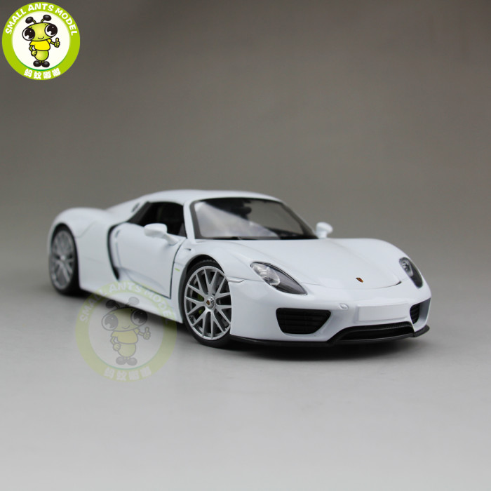 1/24 Porsche 918 SPYDER Closed Top Welly Diecast Model Car Toys Kids Gifts