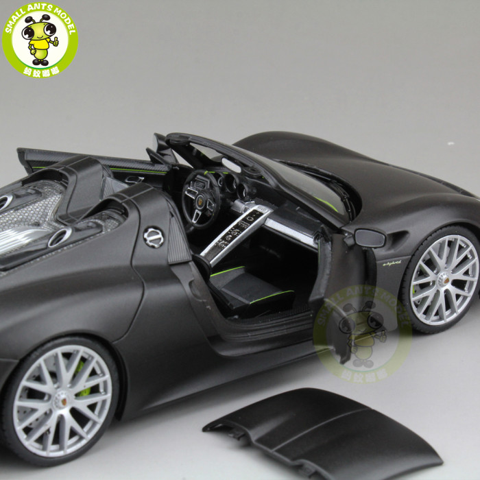 1/24 Porsche 918 SPYDER Closed Top Welly Diecast Model Car Toys Kids Gifts