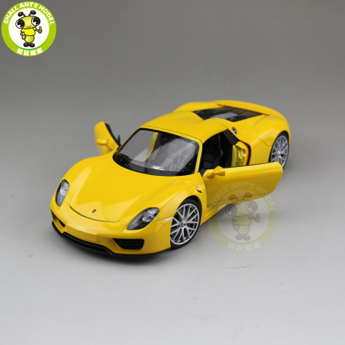 1/24 Porsche 918 SPYDER Closed Top Welly Diecast Model Car Toys Kids Gifts