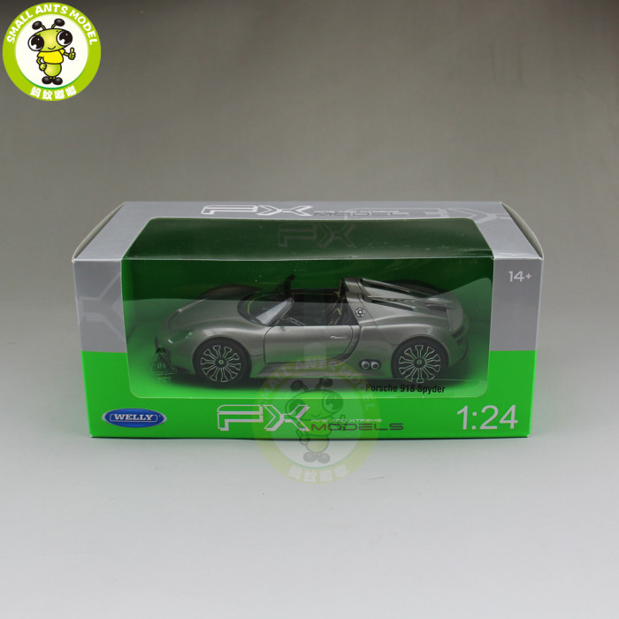 1/24 Porsche 918 SPYDER open Top Welly Diecast Model Car Toys Kids Gifts
