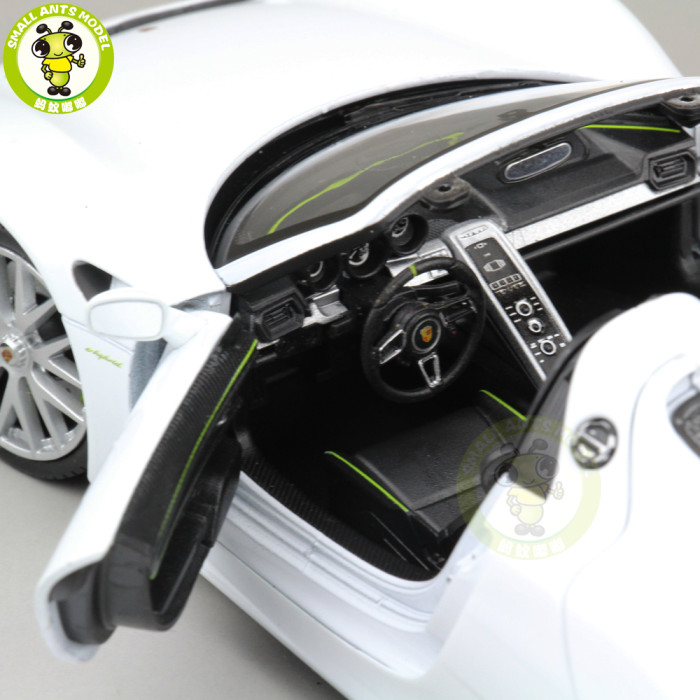 1/24 Porsche 918 SPYDER Closed Top Welly Diecast Model Car Toys Kids Gifts