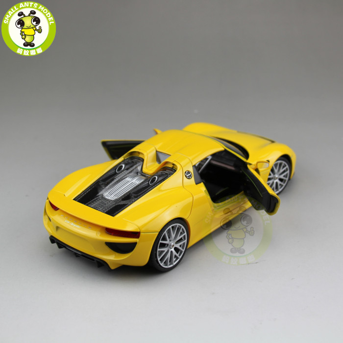 1/24 Porsche 918 SPYDER Closed Top Welly Diecast Model Car Toys Kids Gifts