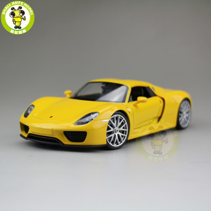 1/24 Porsche 918 SPYDER Closed Top Welly Diecast Model Car Toys Kids Gifts