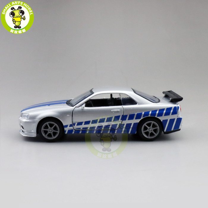 1/36 JACKIEKIM Nissan GT-R GT R R34 Diecast Model Racing Car Toys Kids Gifts