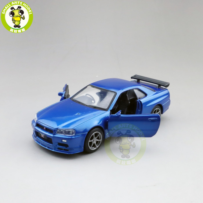 1/36 JACKIEKIM Nissan GT-R GT R R34 Diecast Model Racing Car Toys Kids Gifts