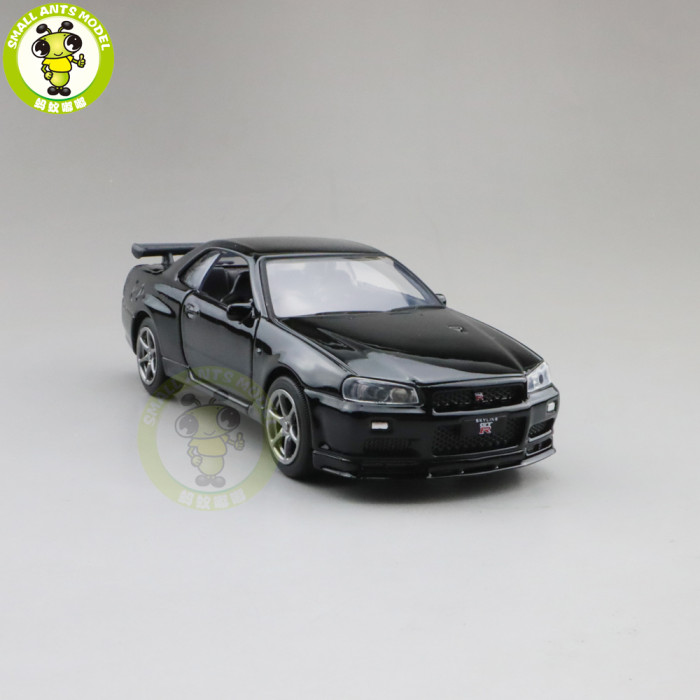 1/36 JACKIEKIM Nissan GT-R GT R R34 Diecast Model Racing Car Toys Kids Gifts