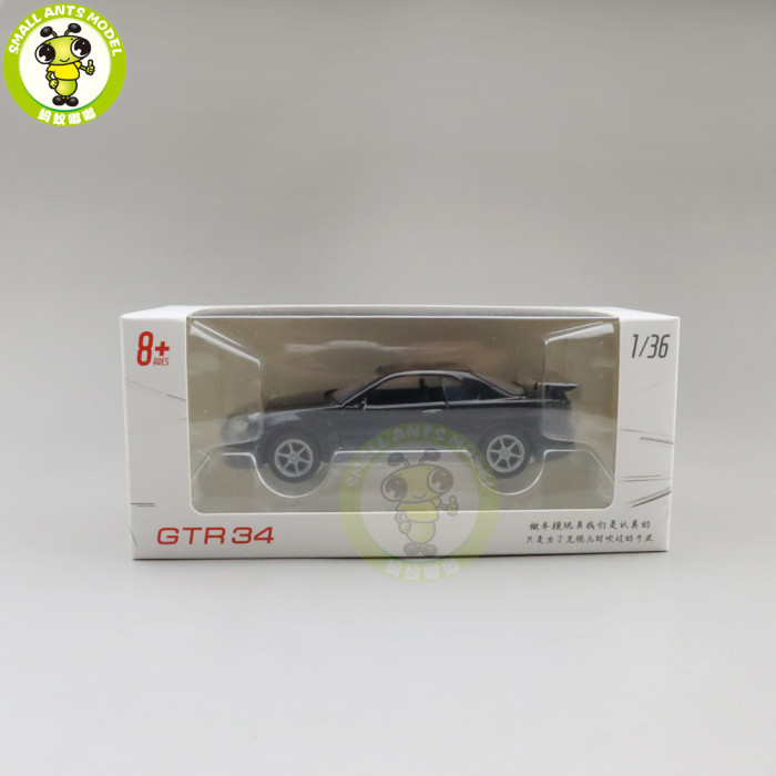 1/36 JACKIEKIM Nissan GT-R GT R R34 Diecast Model Racing Car Toys Kids Gifts