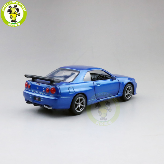 1/36 JACKIEKIM Nissan GT-R GT R R34 Diecast Model Racing Car Toys Kids Gifts