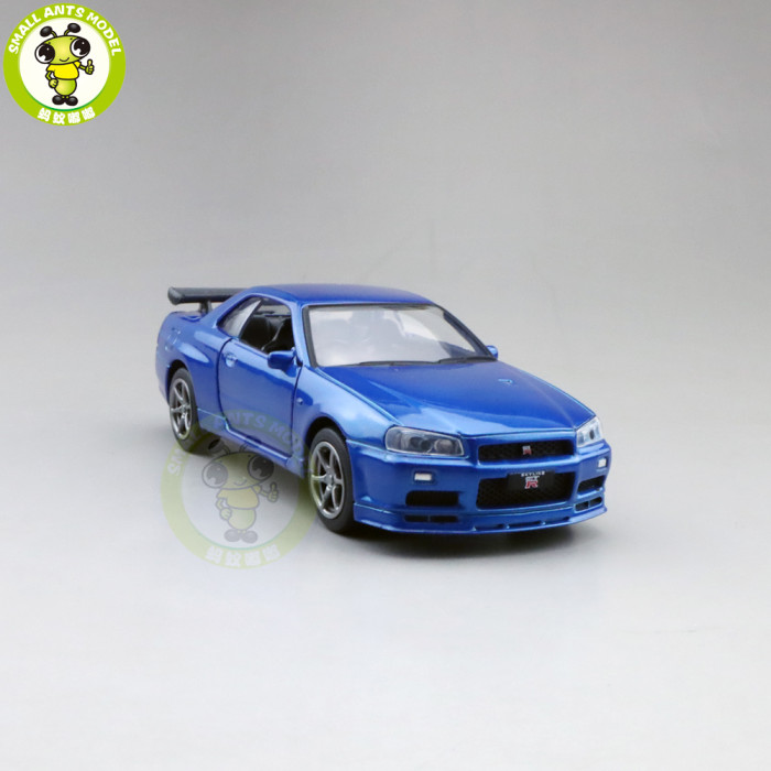 1/36 JACKIEKIM Nissan GT-R GT R R34 Diecast Model Racing Car Toys Kids Gifts