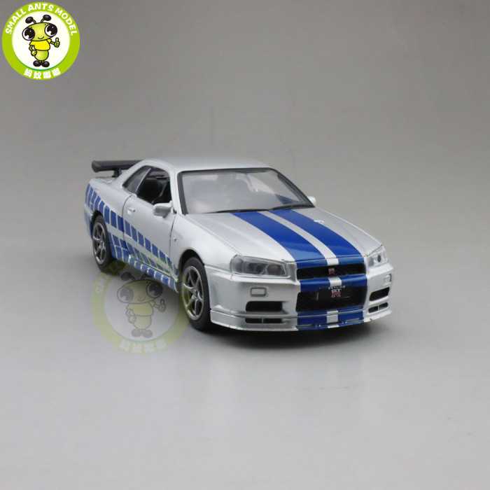 1/36 JACKIEKIM Nissan GT-R GT R R34 Diecast Model Racing Car Toys Kids Gifts