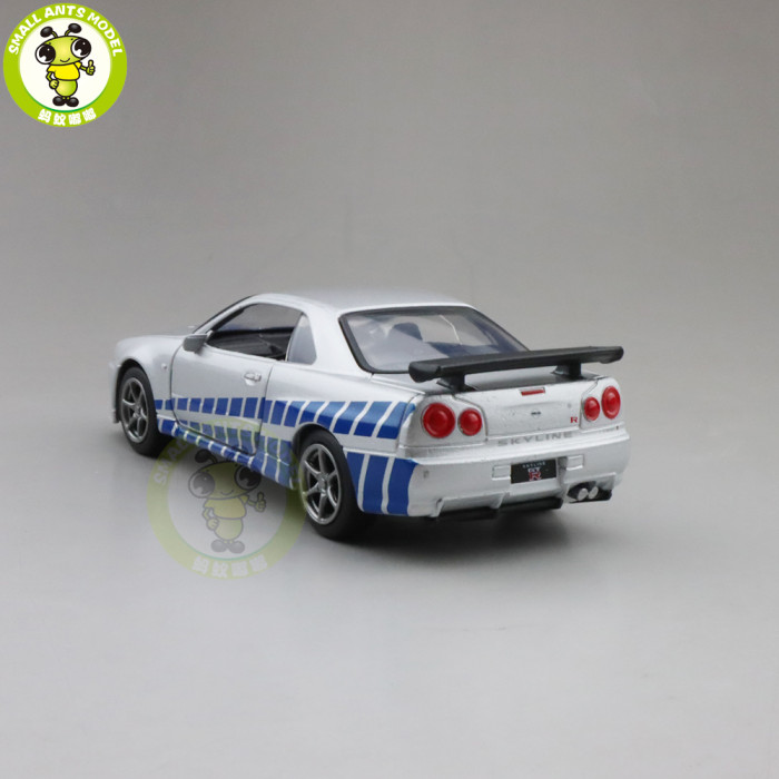 1/36 JACKIEKIM Nissan GT-R GT R R34 Diecast Model Racing Car Toys Kids Gifts
