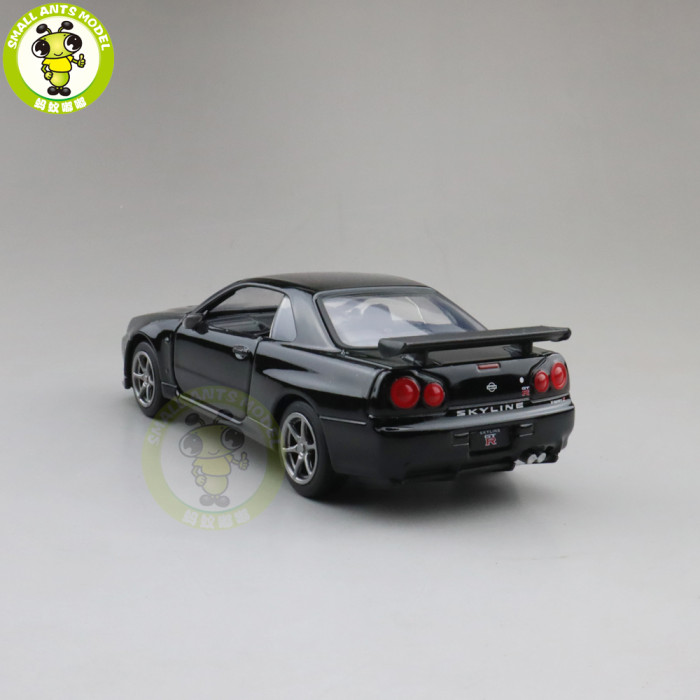 1/36 JACKIEKIM Nissan GT-R GT R R34 Diecast Model Racing Car Toys Kids Gifts