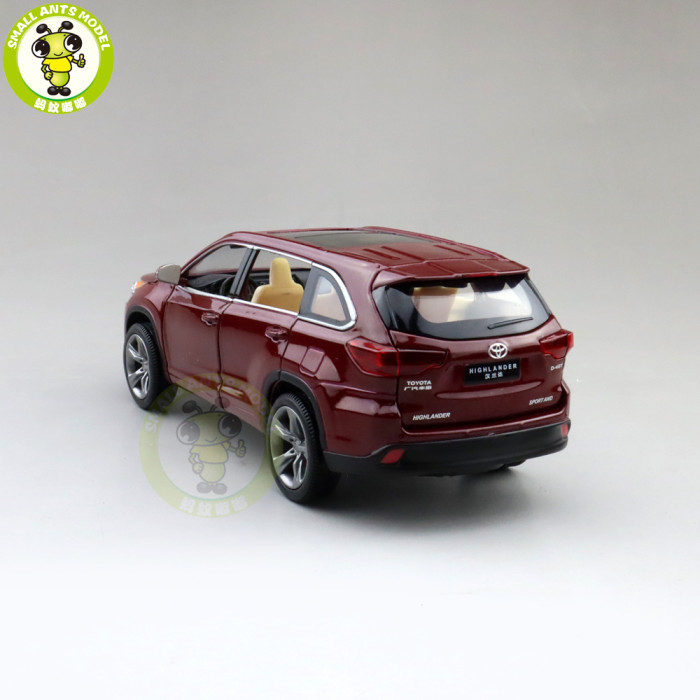 1/32 JACKIEKIM Toyota Highlander 2018 Diecast Metal Model CAR Toys for kids children Sound Lighting Pull Back gifts