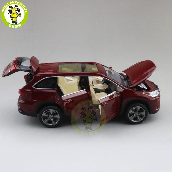 1/32 JACKIEKIM Toyota Highlander 2018 Diecast Metal Model CAR Toys for kids children Sound Lighting Pull Back gifts