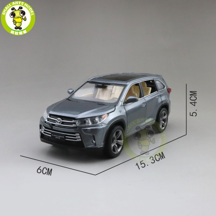 1/32 JACKIEKIM Toyota Highlander 2018 Diecast Metal Model CAR Toys for kids children Sound Lighting Pull Back gifts