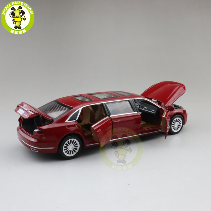 1/32 AUDI A8L Extended Light Sound Pull Back Diecast Model Toys Car Kids Gifts