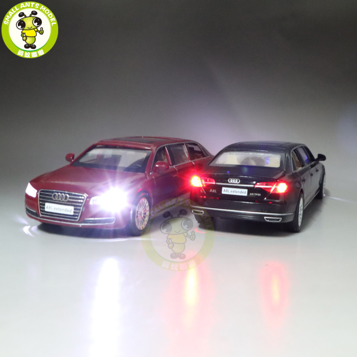 1/32 AUDI A8L Extended Light Sound Pull Back Diecast Model Toys Car Kids Gifts