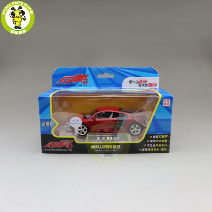 1/32 AUDI R8 GT Light Sound Pull Back Diecast Model Toys Car Boys Kids Gifts
