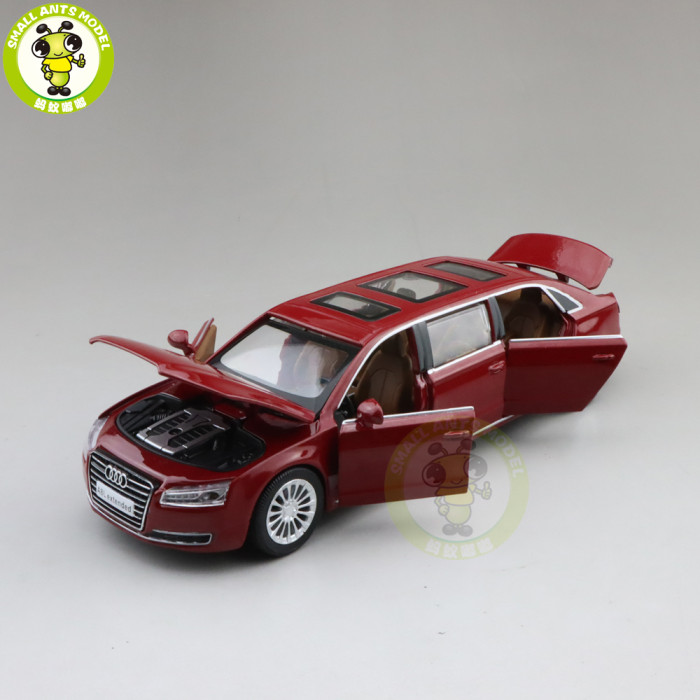 1/32 AUDI A8L Extended Light Sound Pull Back Diecast Model Toys Car Kids Gifts