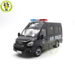 1/24 Iveco Commercial Police swat vehicle bus Diecast Model car toys gifts