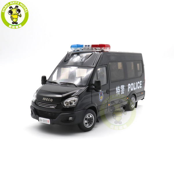 1/24 Iveco Commercial Police swat vehicle bus Diecast Model car toys gifts