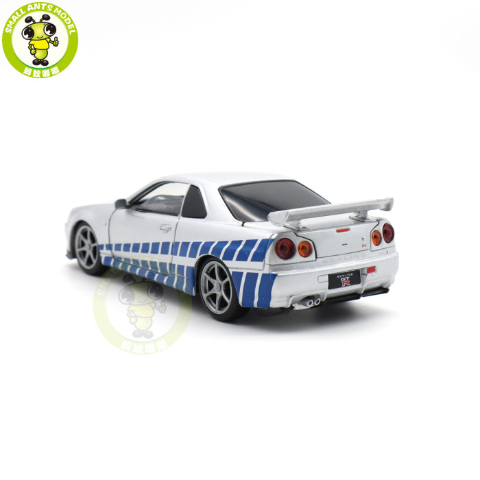 1/32 Nissan GT-R GT R R34 JKM Diecast Model Racing Car Toys Boys Kids Gifts